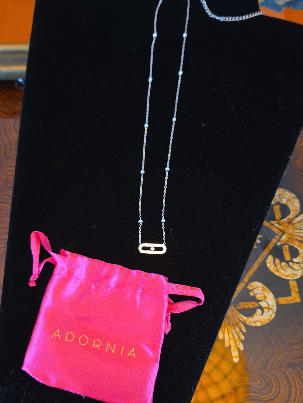 Adornia Crystal Station Necklace NWOT 16"-20" Extender